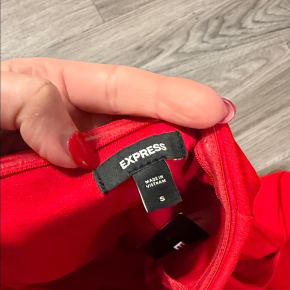 Express Vibrant Red Strapless Jumpsuit - Picture 2 of 4